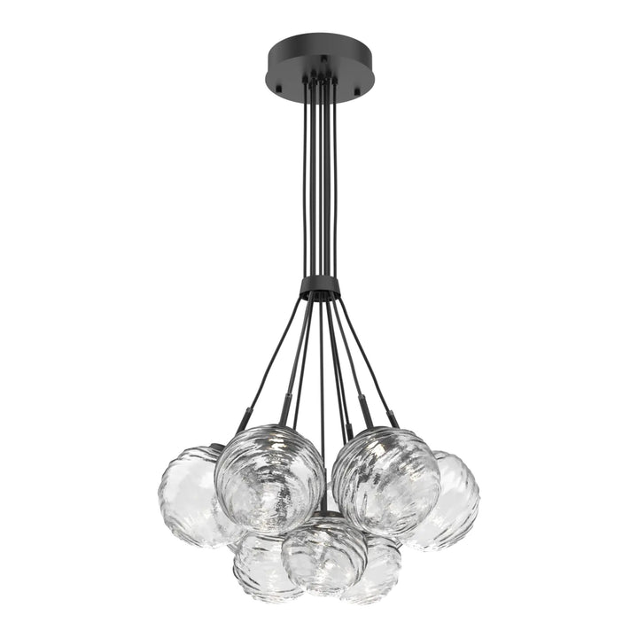 Gaia Cluster Bloom by Hammerton Studio – 9 Lights in Matte Black with Clear glass