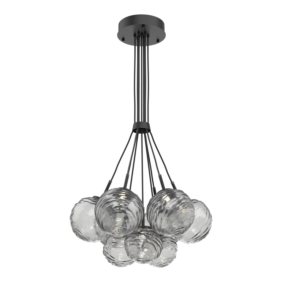 Gaia Cluster Bloom by Hammerton Studio – 9 Lights in Matte Black with Smoke glass