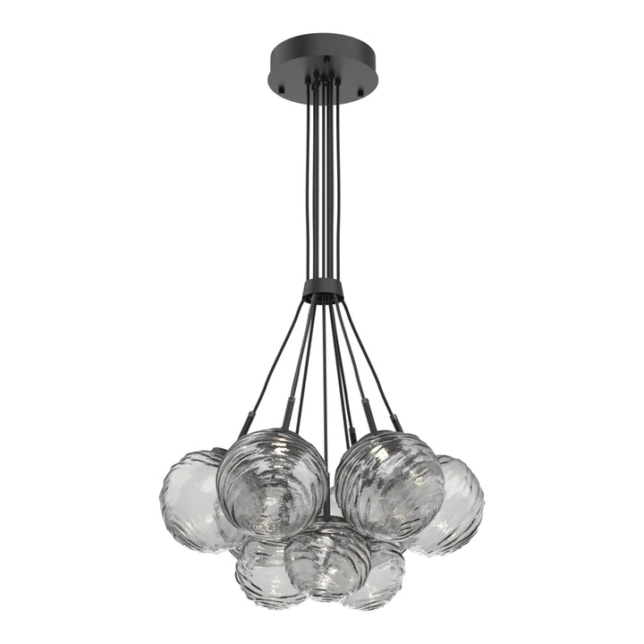 Gaia Cluster Bloom by Hammerton Studio – 9 Lights in Matte Black with Smoke glass
