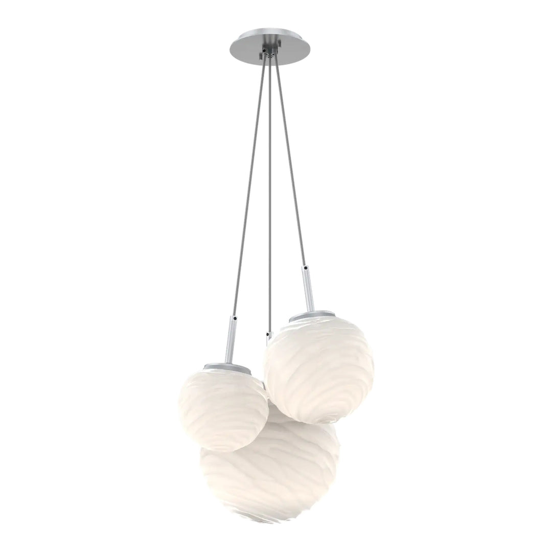 Gaia Cluster Pendant by Hammerton Studio – 3 Lights in Classic Silver