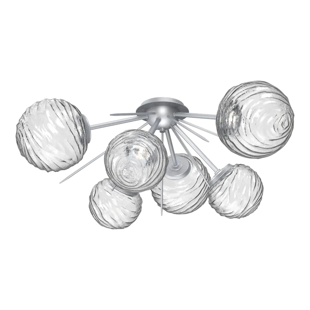 Gaia Half Starburst Flush Mount by Hammerton Studio in Classic Silver