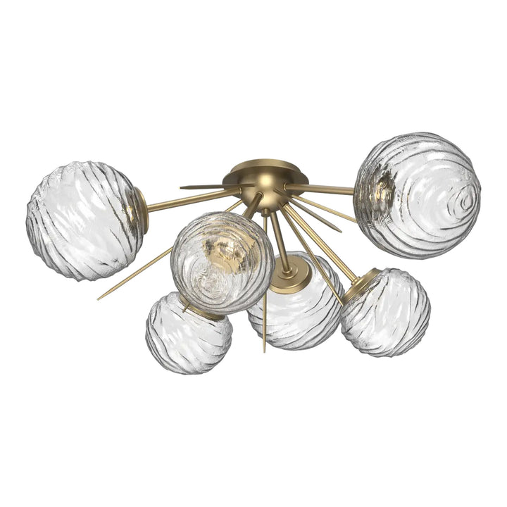Gaia Half Starburst Flush Mount by Hammerton Studio in Gilded Brass