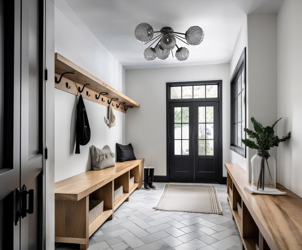 Gaia Half Starburst Flush Mount by Hammerton Studio in a styled interior