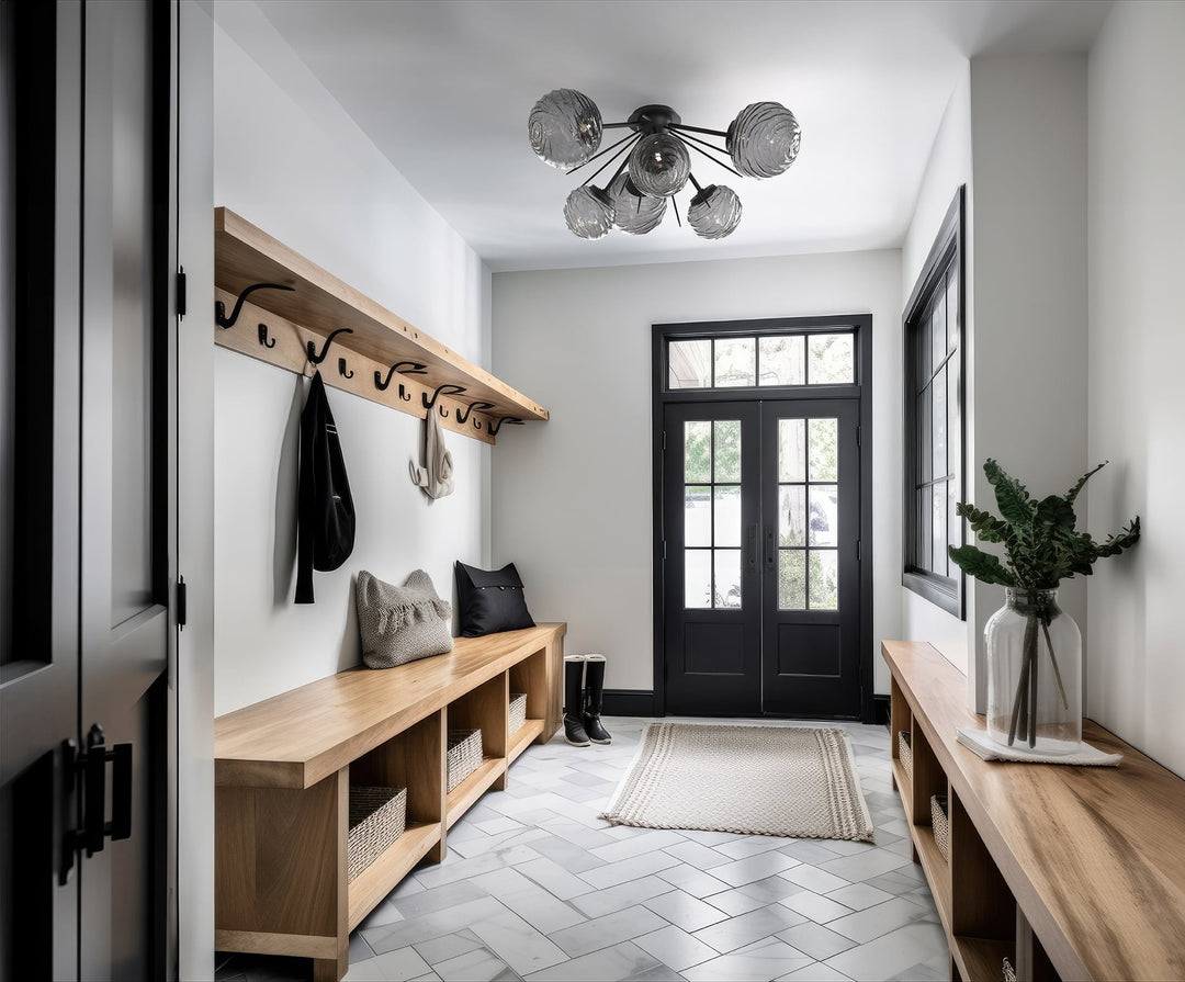 Gaia Half Starburst Flush Mount by Hammerton Studio in a styled interior