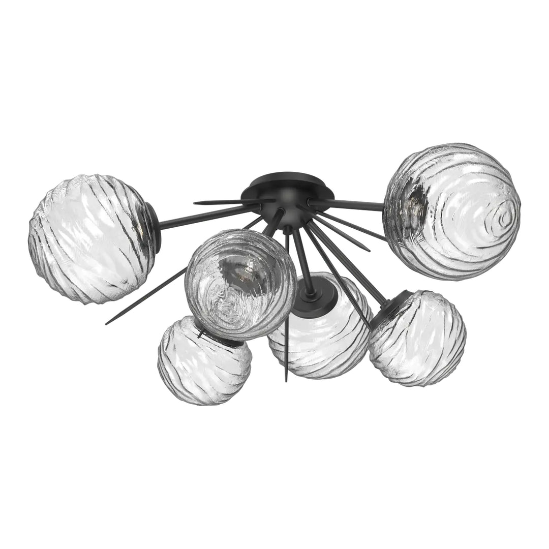 Gaia Half Starburst Flush Mount by Hammerton Studio in Matte Black