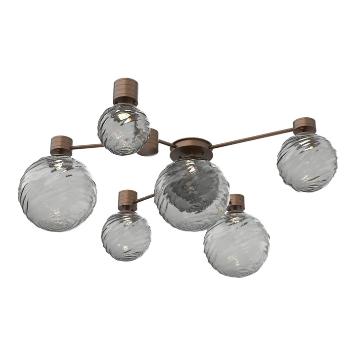 Gaia Hub &amp; Spoke by Hammerton Studio – 6 Light Round in Burnished Bronze