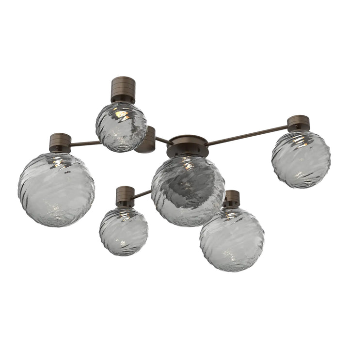 Gaia Hub &amp; Spoke by Hammerton Studio – 6 Light Round in Flat Bronze
