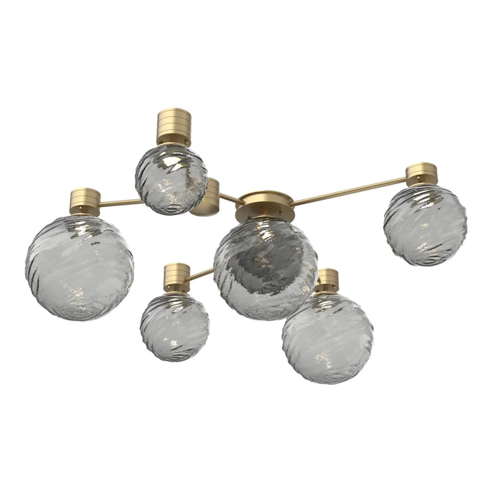 Gaia Hub &amp; Spoke by Hammerton Studio – 6 Light Round in Gilded Brass