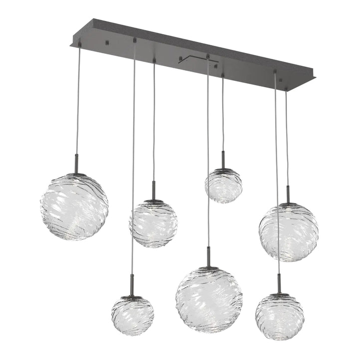 Gaia Linear Pendant Chandelier by Hammerton Studio – 7 Lights in Graphite