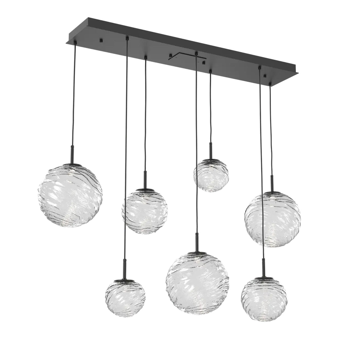 Gaia Linear Pendant Chandelier by Hammerton Studio – 7 Lights in Matte Black