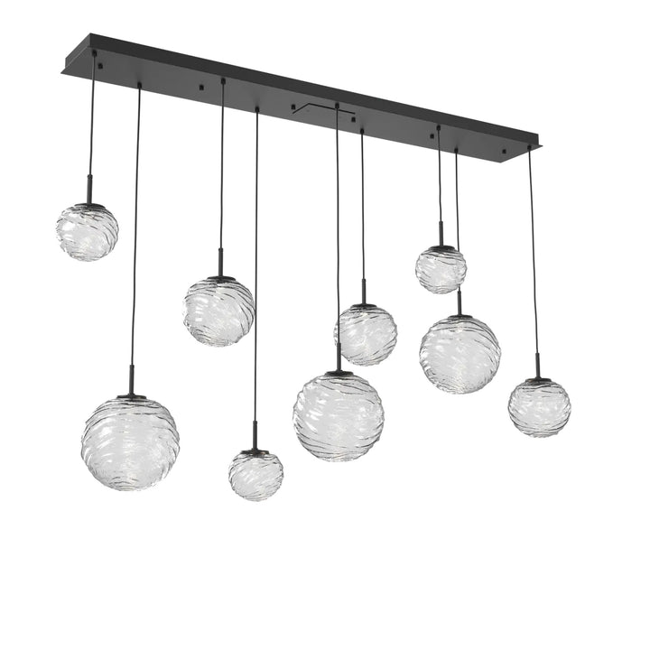 Gaia Linear Pendant Chandelier by Hammerton Studio – 9 Lights in Matte Black