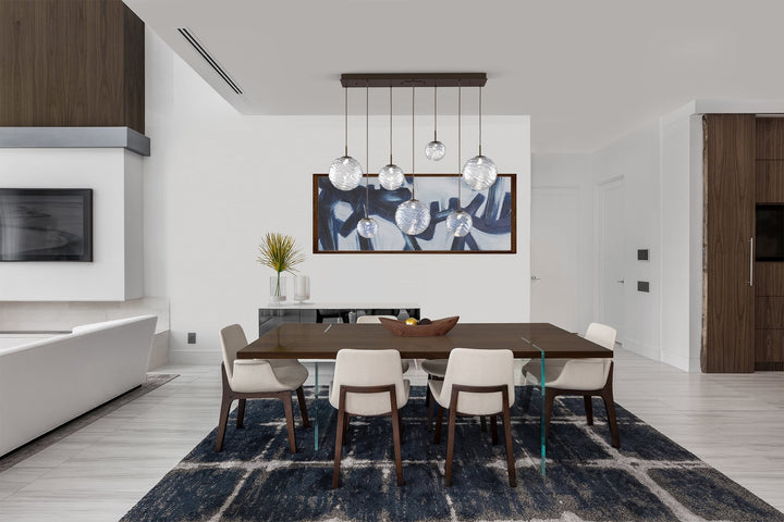 Gaia Linear Pendant Chandelier by Hammerton Studio in a styled interior