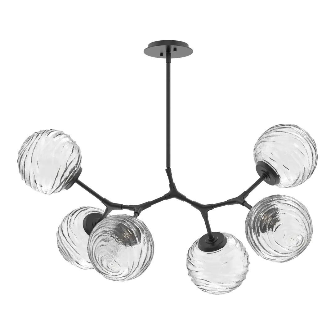 Gaia Modern Branch Chandelier by Hammerton Studio – 6 Lights in Matte Black