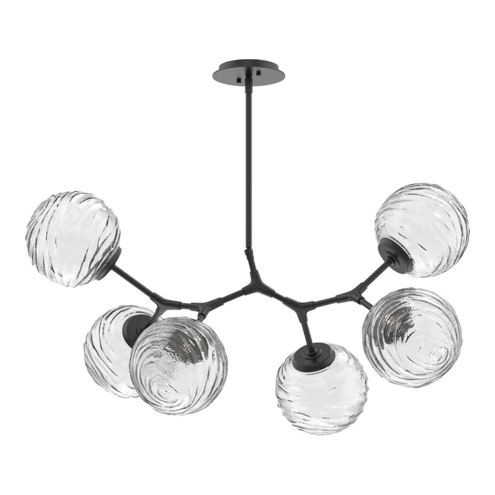 Gaia Modern Branch Chandelier by Hammerton Studio – 6 Lights in Matte Black