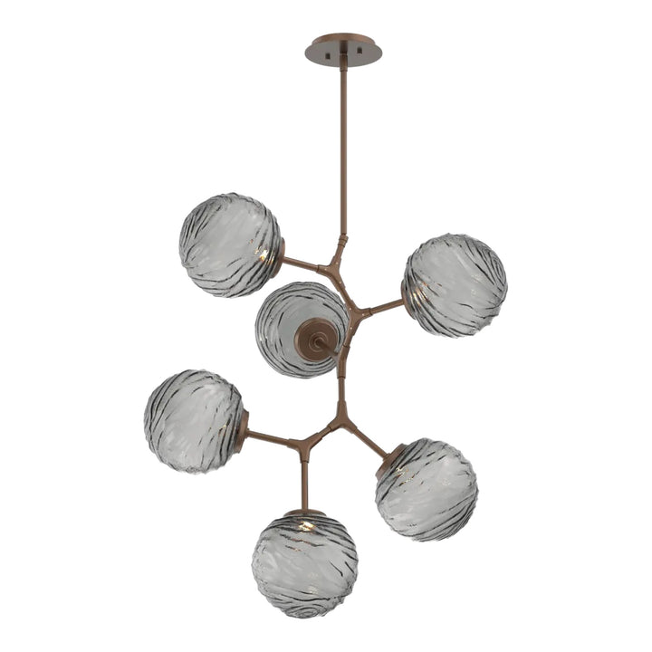 Gaia Modern Vine Chandelier by Hammerton Studio – 6 Lights in Burnished Bronze