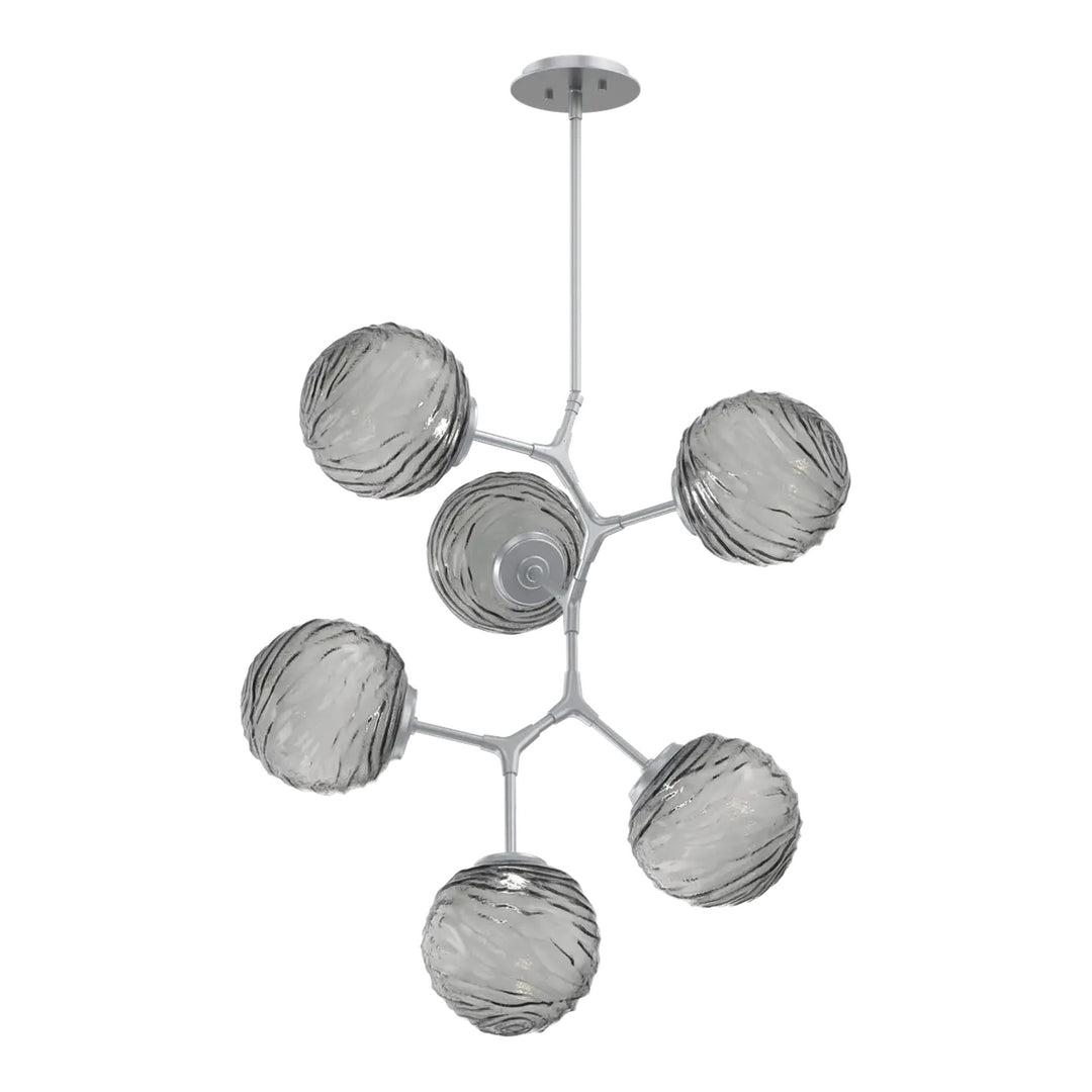 Gaia Modern Vine Chandelier by Hammerton Studio – 6 Lights in Classic Silver