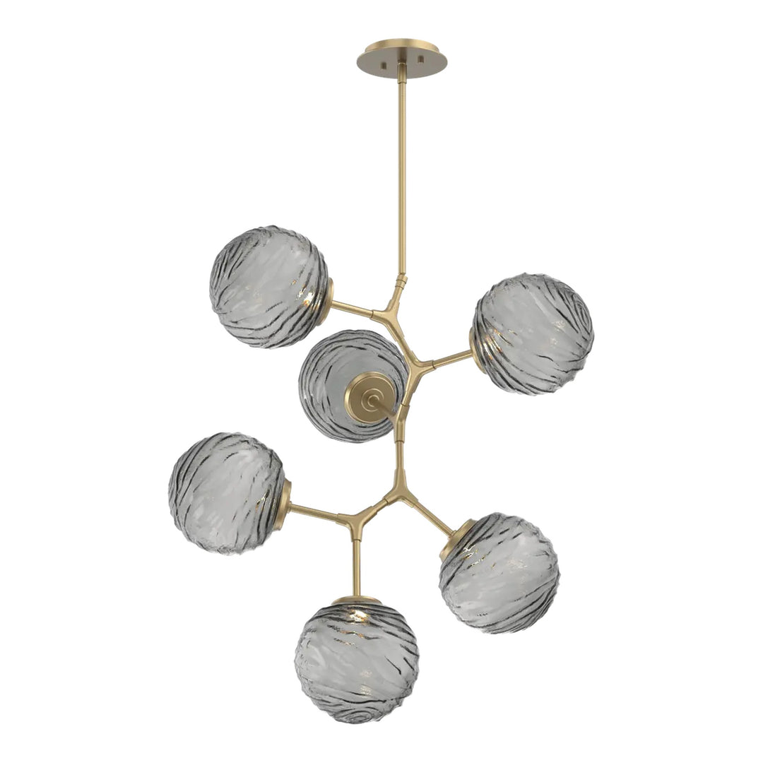 Gaia Modern Vine Chandelier by Hammerton Studio – 6 Lights in Gilded Brass