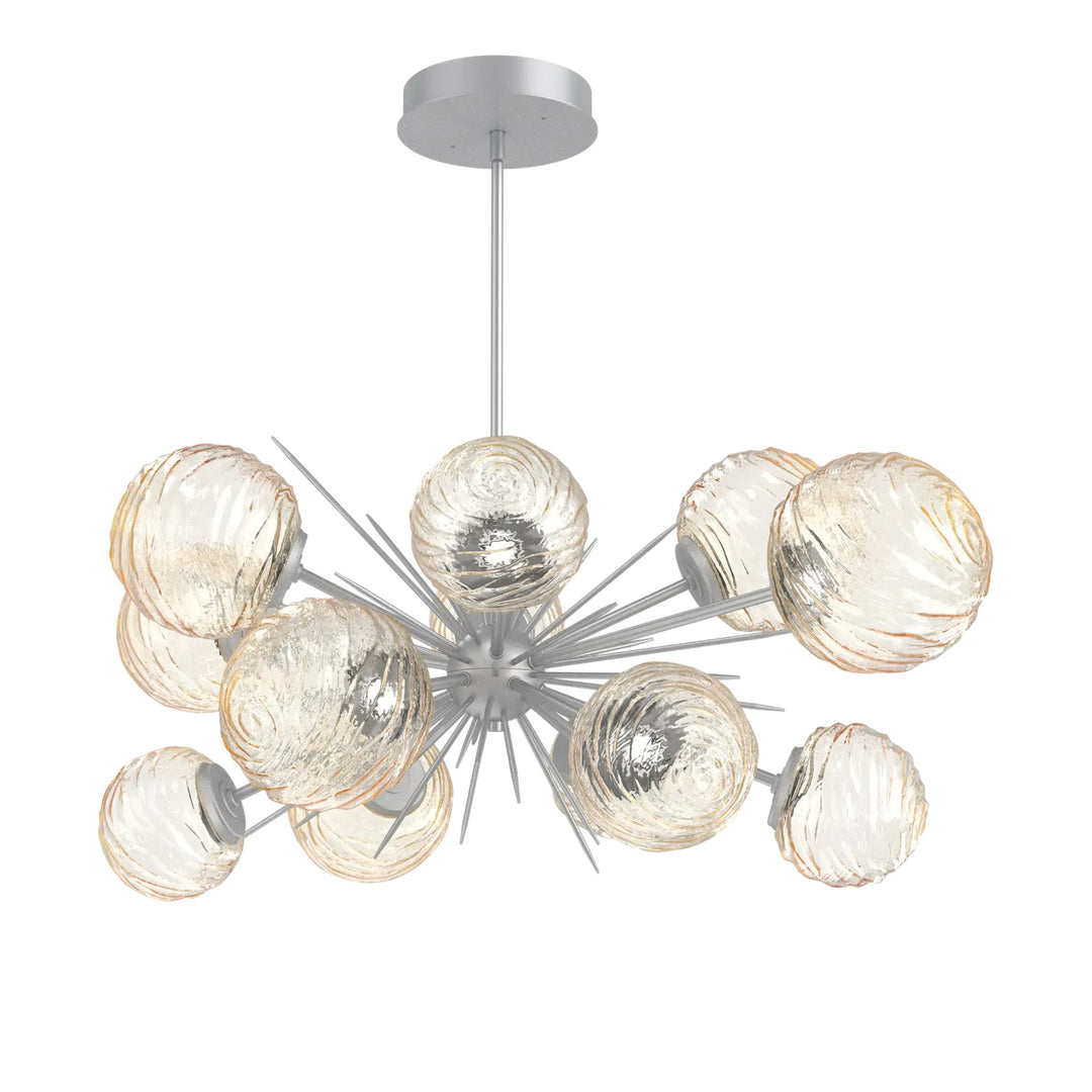 Gaia Oval Starburst Chandelier by Hammerton Studio in Classic Silver