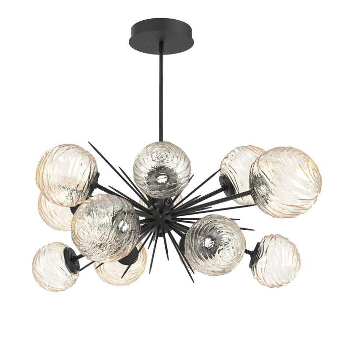 Gaia Oval Starburst Chandelier by Hammerton Studio in Matte Black
