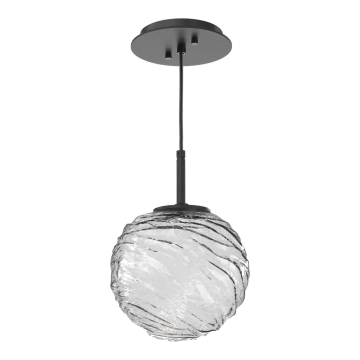 Gaia Pendant by Hammerton Studio – Medium in Matte Black with Clear glass
