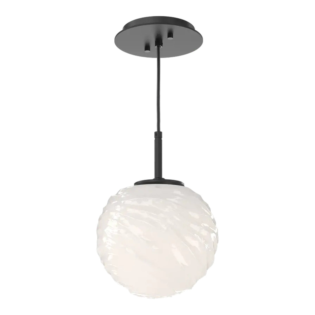 Gaia Pendant by Hammerton Studio – Medium in Matte Black with White glass