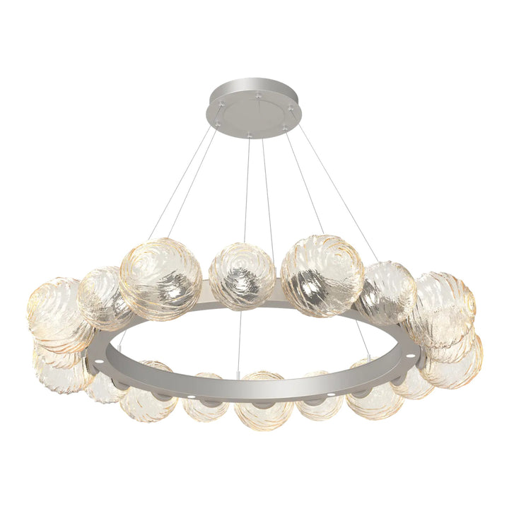 Gaia Radial Ring Chandelier by Hammerton Studio – Large in Beige Silver