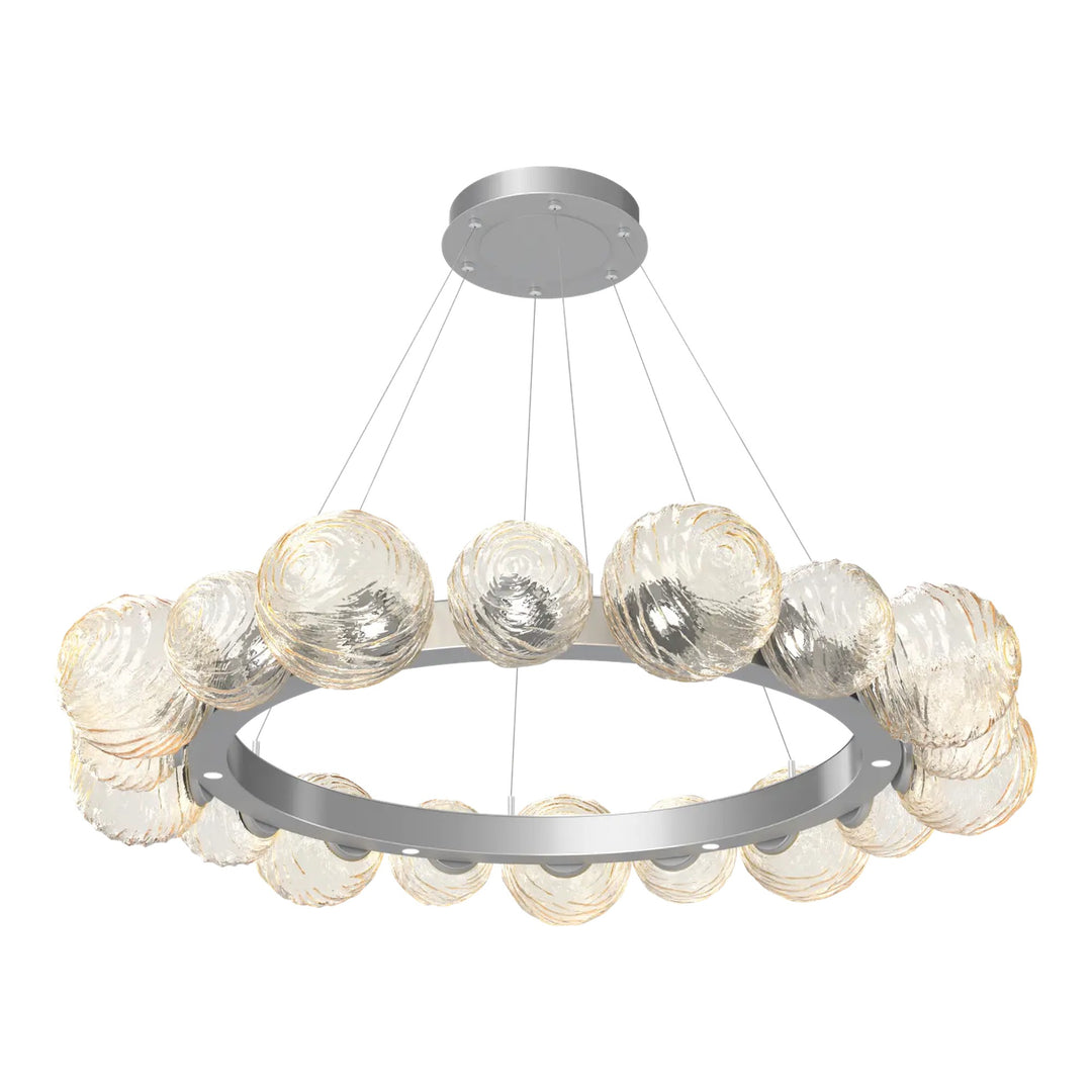 Gaia Radial Ring Chandelier by Hammerton Studio – Large in Classic Silver