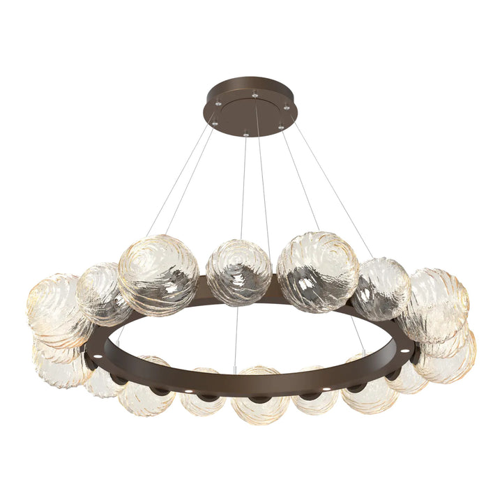Gaia Radial Ring Chandelier by Hammerton Studio – Large in Flat Bronze