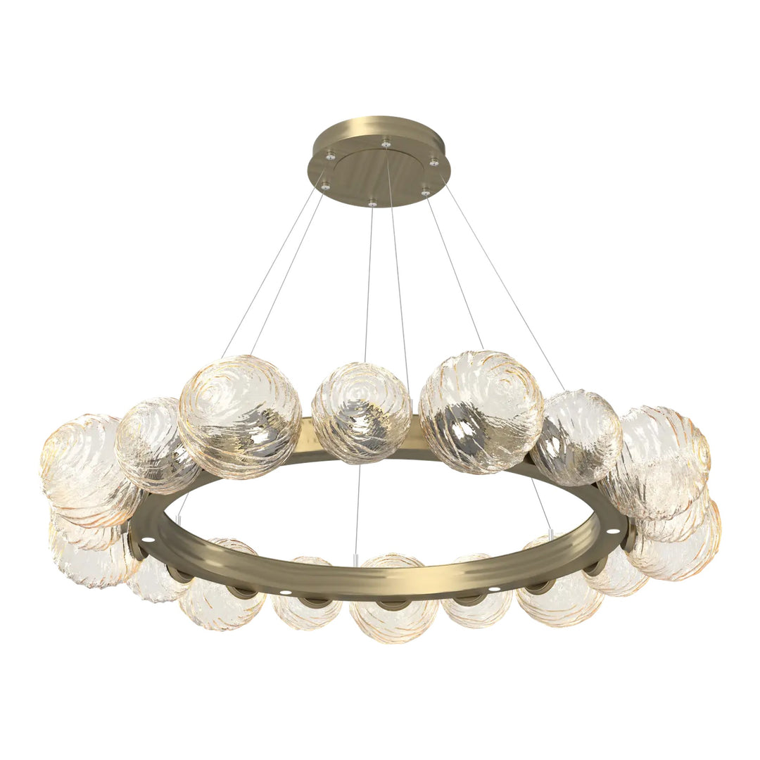 Gaia Radial Ring Chandelier by Hammerton Studio – Large in Heritage Brass