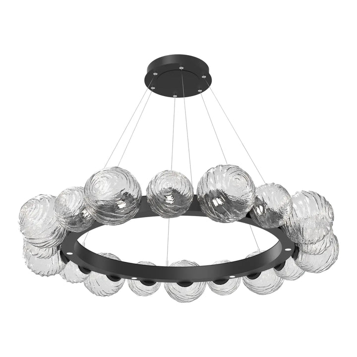 Gaia Radial Ring Chandelier by Hammerton Studio – Large in Matte Black with Clear glass