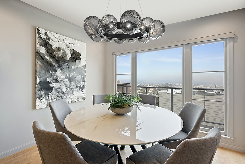 Gaia Radial Ring Chandelier by Hammerton Studio in a styled interior