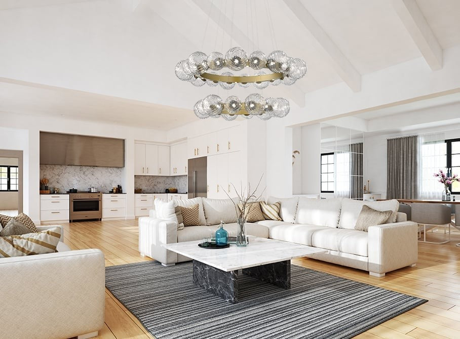 Gaia Radial Ring Chandelier by Hammerton Studio in a styled interior