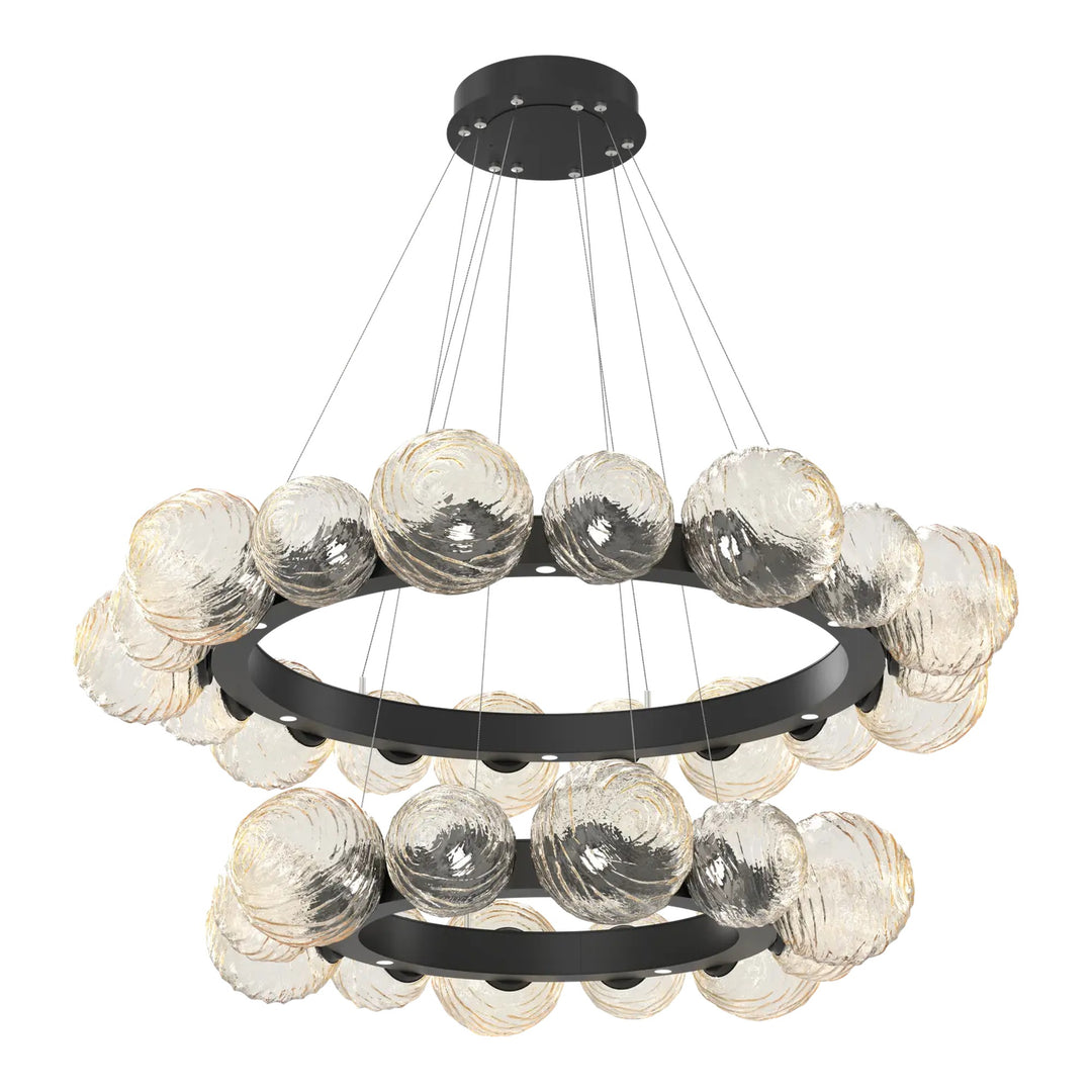 Gaia Radial Ring Chandelier by Hammerton Studio – Two-Tier in Matte Black