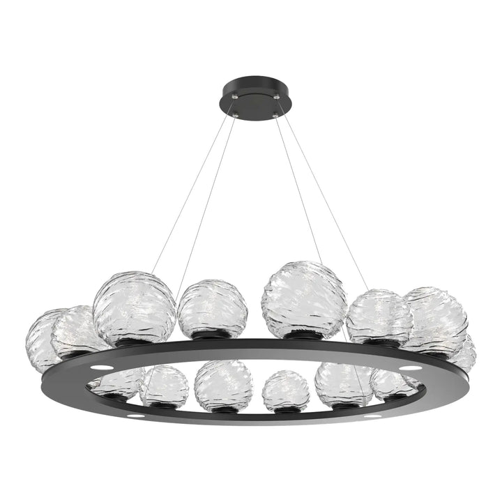 Gaia Ring Chandelier by Hammerton Studio – Large in Matte Black with Clear glass