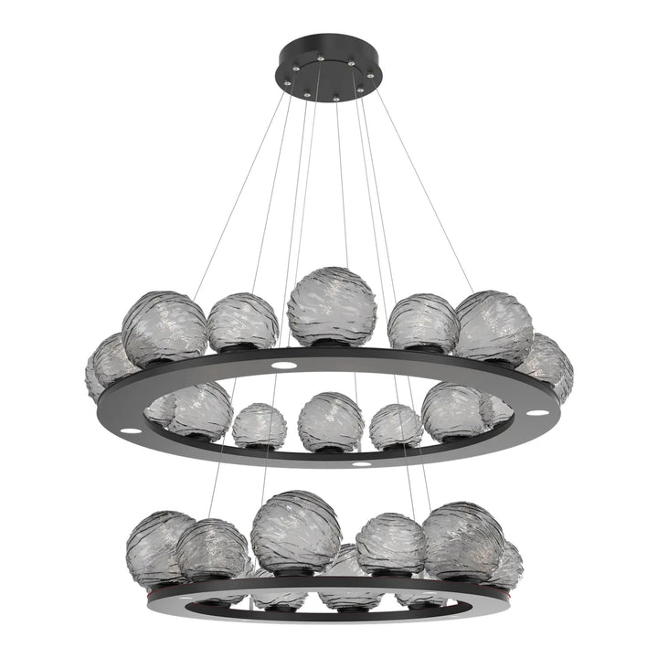 Gaia Ring Chandelier by Hammerton Studio – Two-Tier in Matte Black