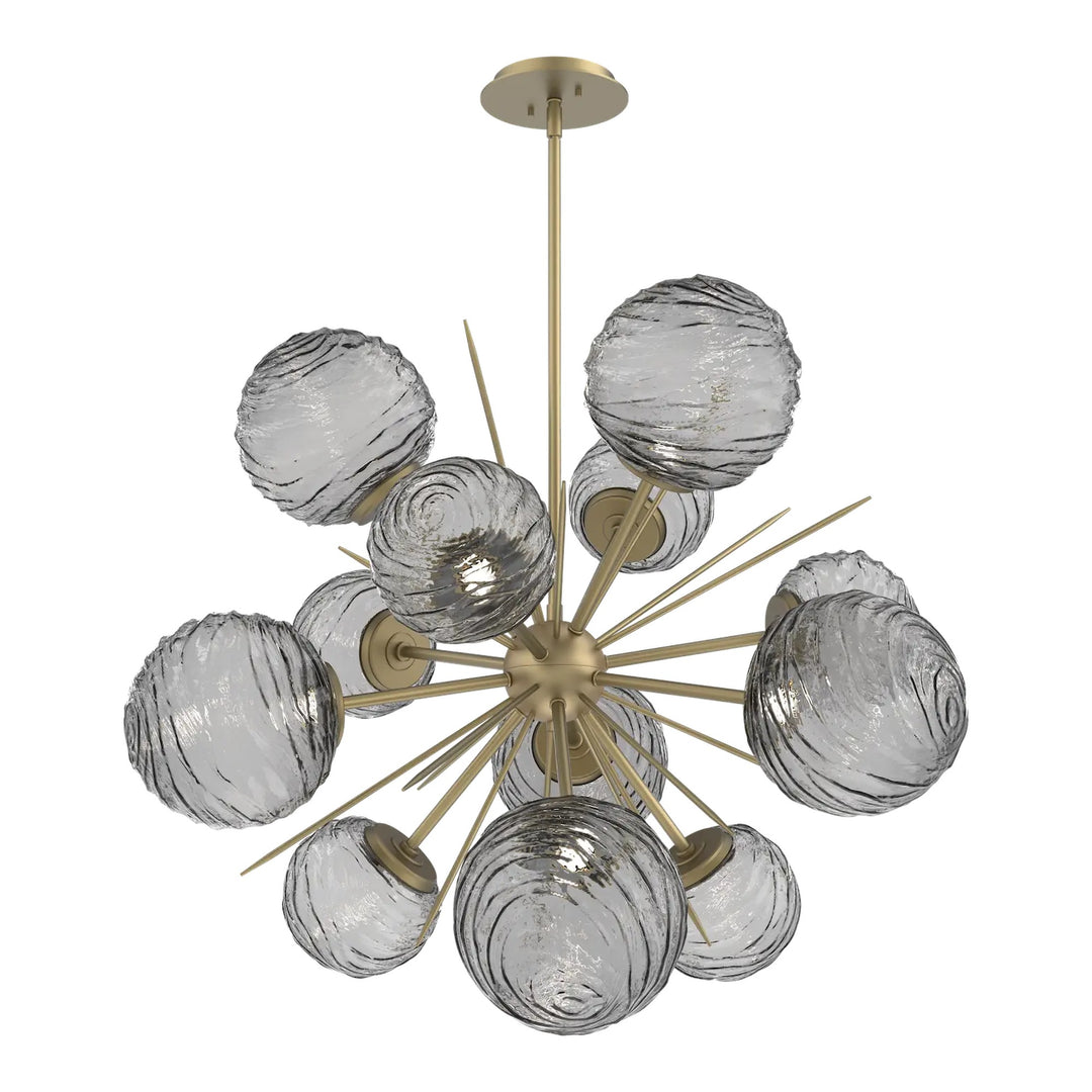 Gaia Starburst Chandelier by Hammerton Studio – Medium in Gilded Brass
