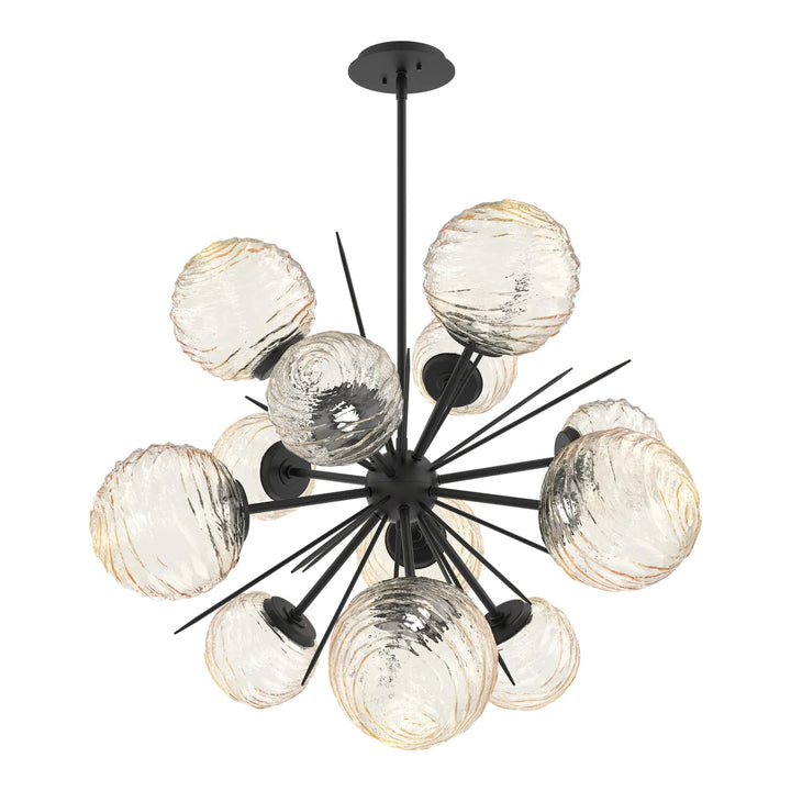 Gaia Starburst Chandelier by Hammerton Studio – Medium in Matte Black with Amber glass