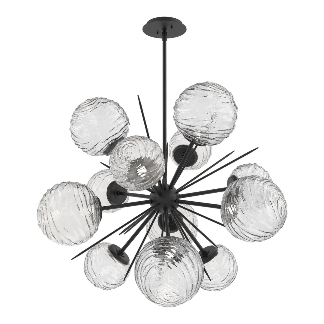 Gaia Starburst Chandelier by Hammerton Studio – Medium in Matte Black with Clear glass