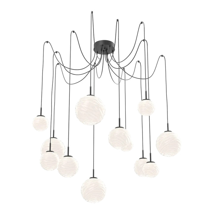 Gaia Swag Chandelier by Hammerton Studio – 12 Lights in Matte Black on adjustable cord
