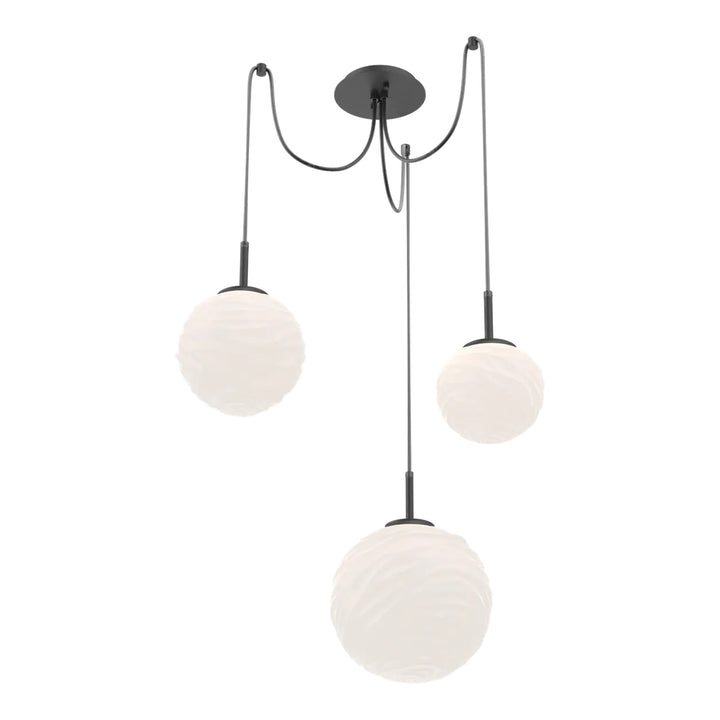 Gaia Swag Chandelier by Hammerton Studio – 3 Lights in Matte Black on adjustable cord
