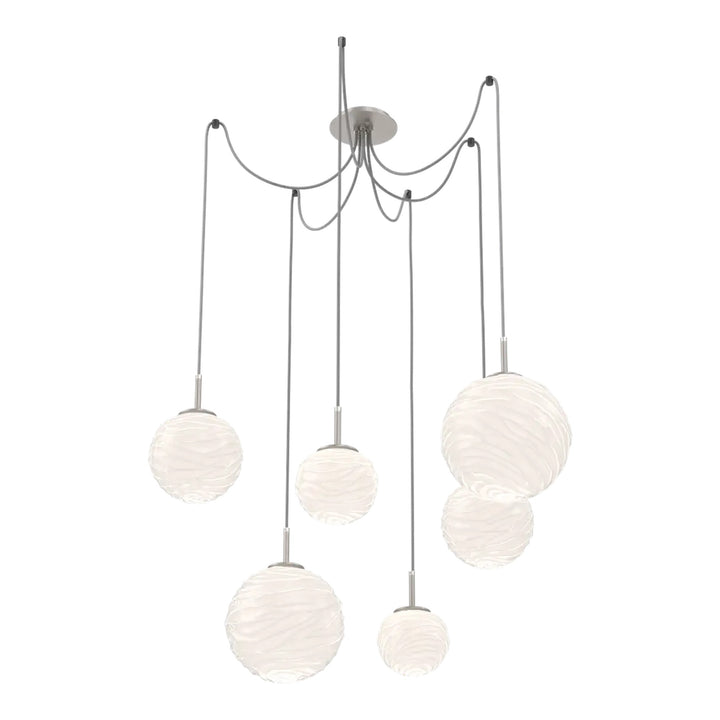 Gaia Swag Chandelier by Hammerton Studio – 6 Lights in Beige Silver on adjustable cord