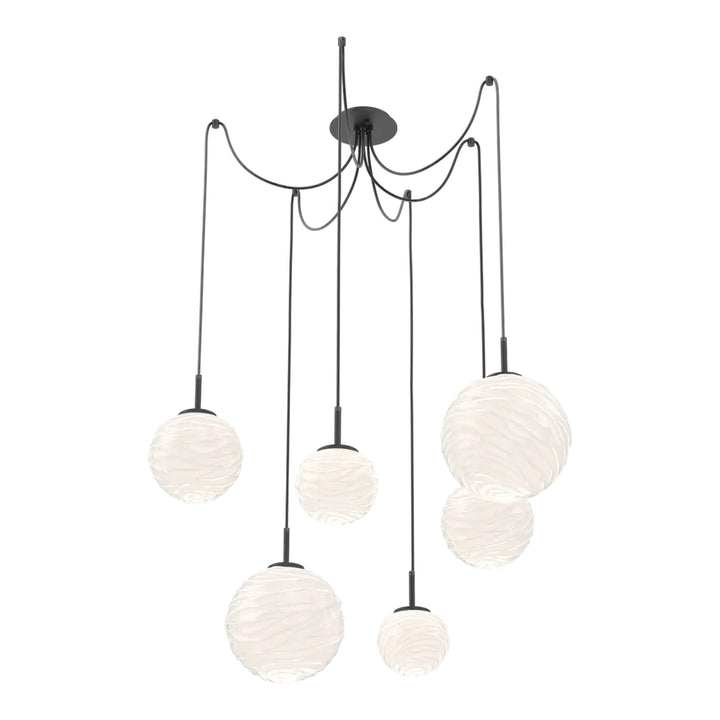 Gaia Swag Chandelier by Hammerton Studio – 6 Lights in Matte Black on adjustable cord