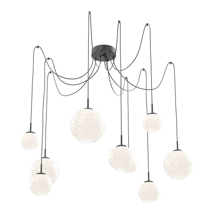Gaia Swag Chandelier by Hammerton Studio – 9 Lights in Matte Black on adjustable cord