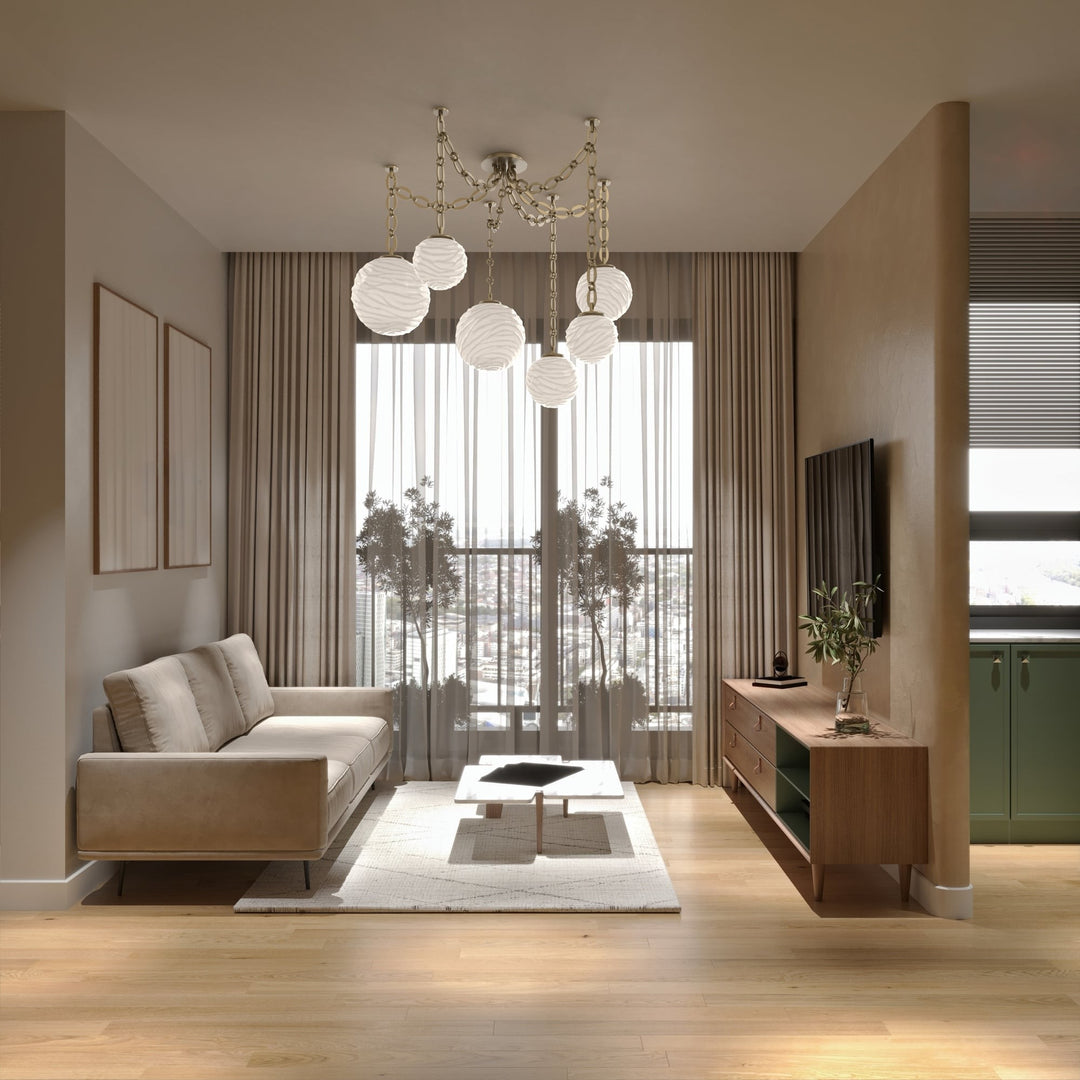 Gaia Swag Chandelier by Hammerton Studio in a styled interior