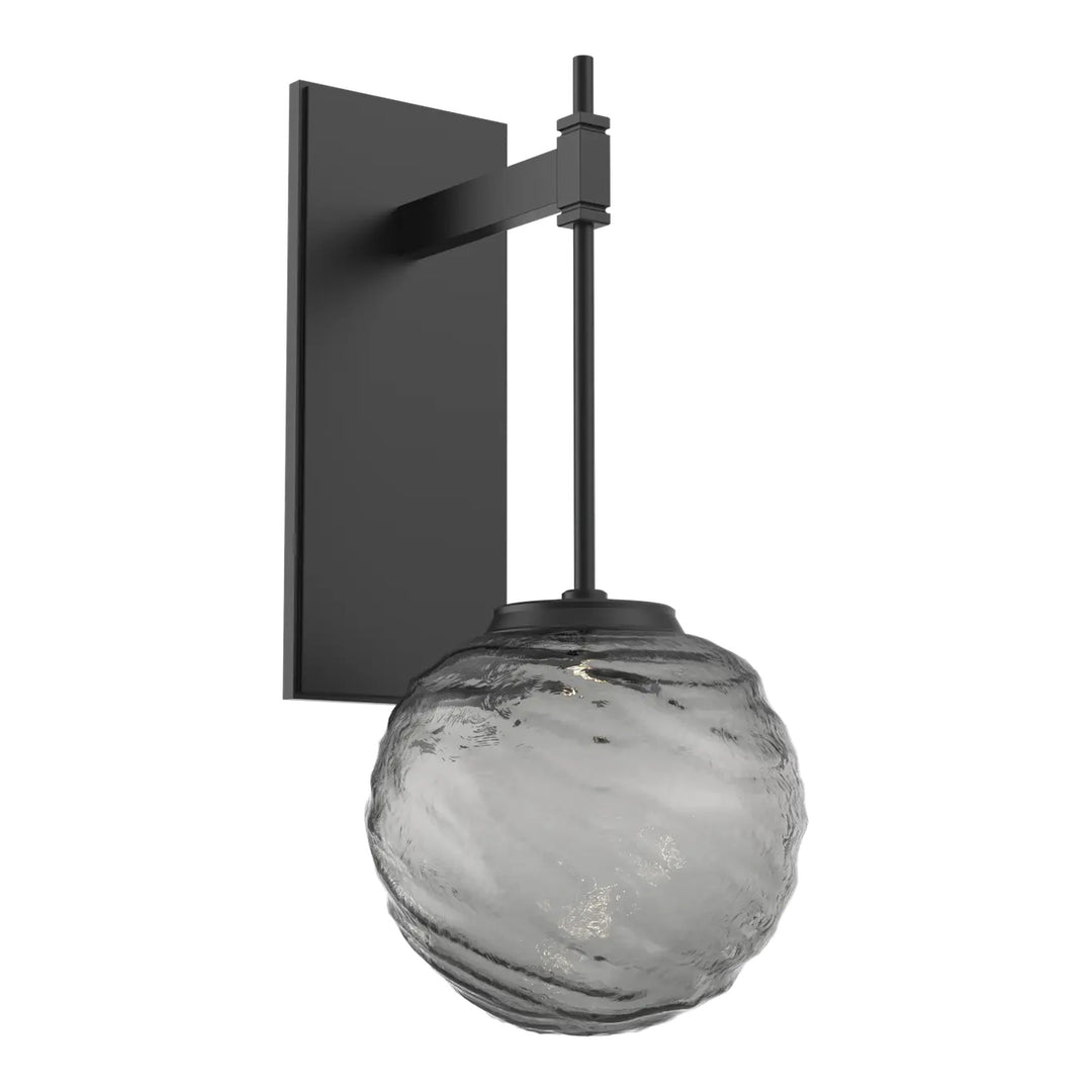 Gaia Tempo Sconce by Hammerton Studio in Matte Black with Smoke glass
