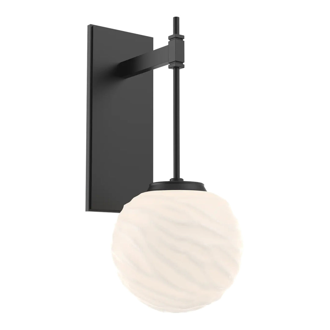 Gaia Tempo Sconce by Hammerton Studio in Matte Black with White glass