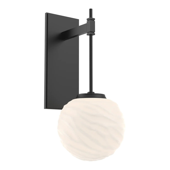 Gaia Tempo Sconce by Hammerton Studio in Matte Black with White glass