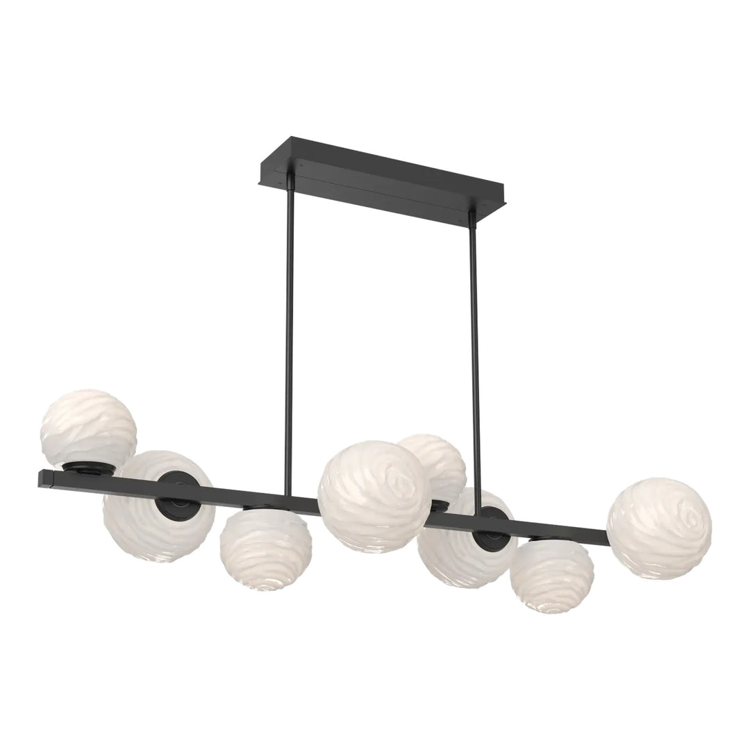 Gaia Twisted Branch Chandelier by Hammerton Studio – 8 Lights in Matte Black with White glass