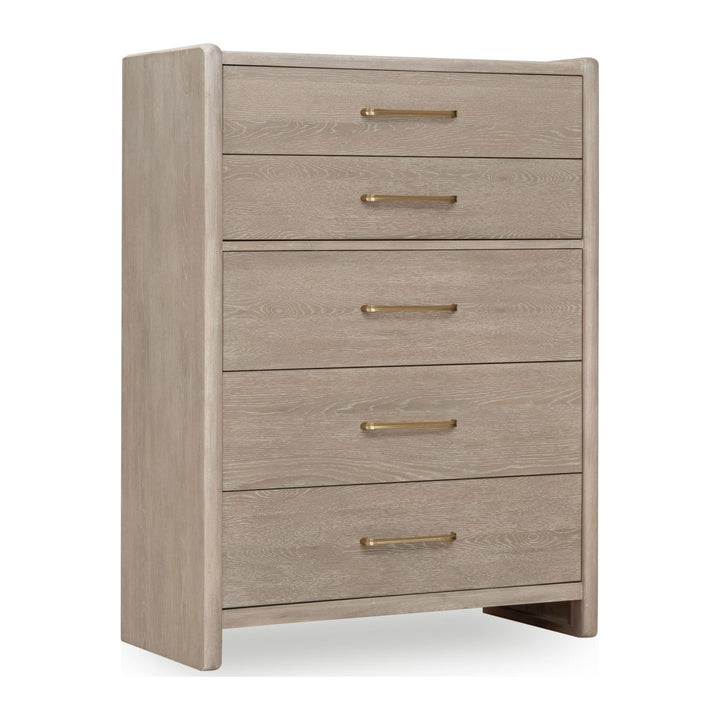 Gardenia Five Drawer Chest by Modus in Chai — on a white background
