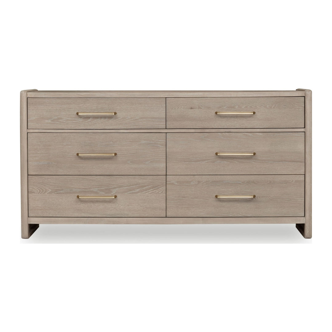 Gardenia Six Drawer Dresser by Modus in Chai — on a white background